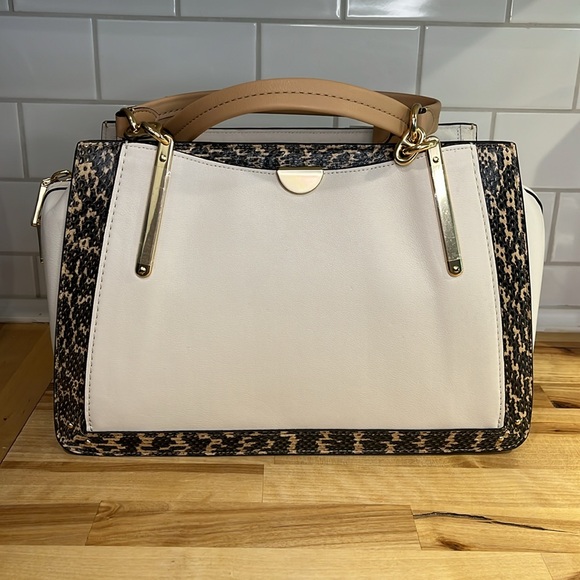 Coach Dreamer 36 Handbag Colorblock Snakeskin Detail Purse Smooth Leather - Picture 3 of 14